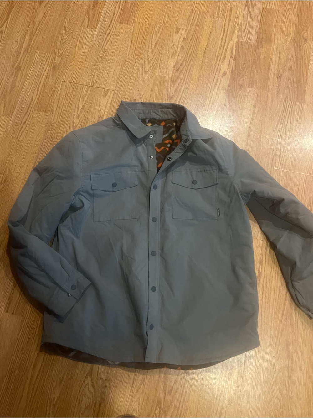Eddie Bauer Men's Gray Lightweight Shirt Jacket